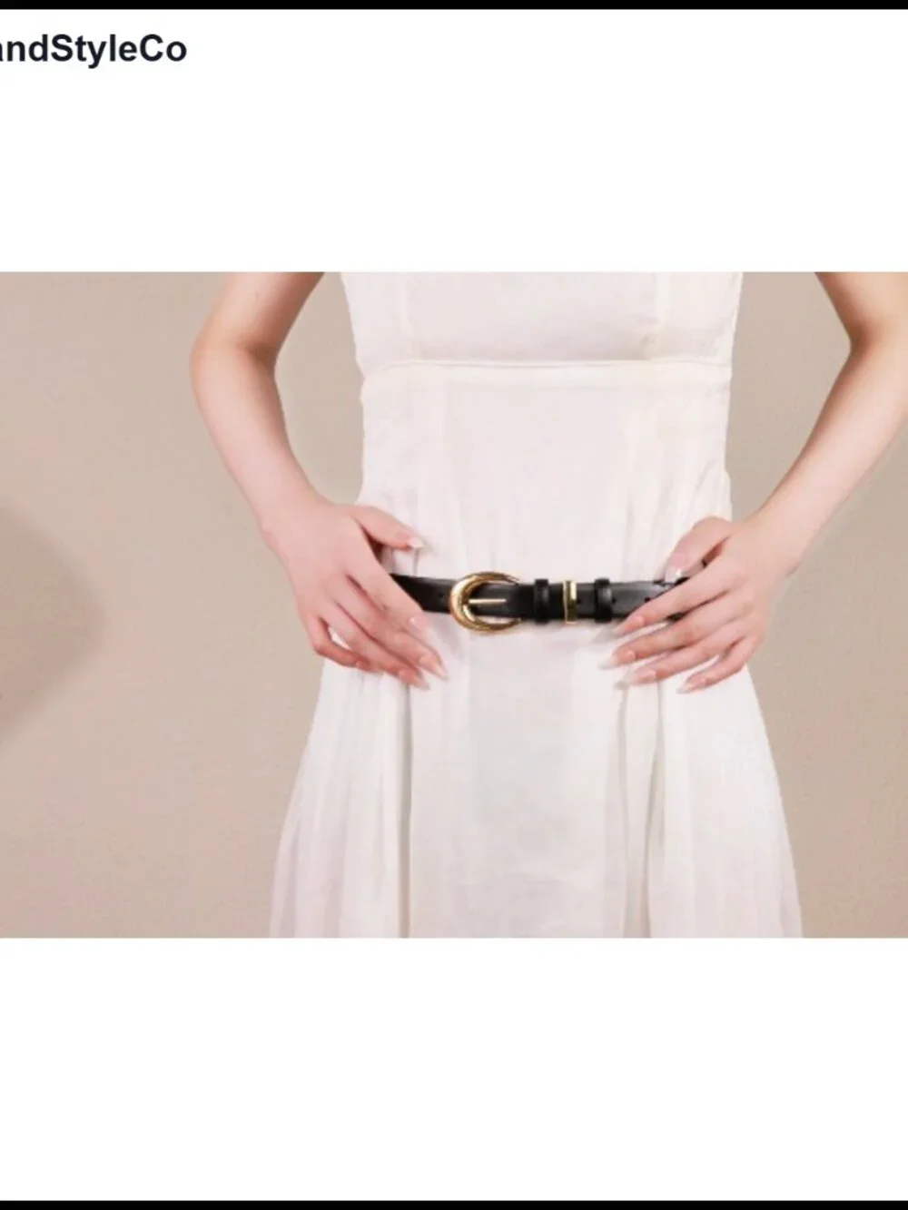 Women's Cow Leather Belt for Jeans with Gold Buckle - Vintage Style Waist Belt